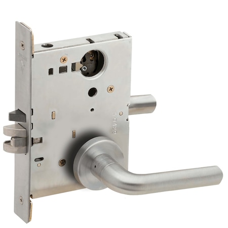 Schlage Grade 1 Institution Mortise Lock, Less Cylinder, 02 Lever, A Rose, Satin Chrm Fnsh, Field Reversible L9082L 02A 626